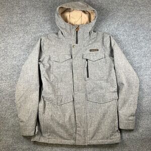 Burton Snowboard Jacket Mens M Gray DryRide Thermolite Covert Ski Hooded Coat